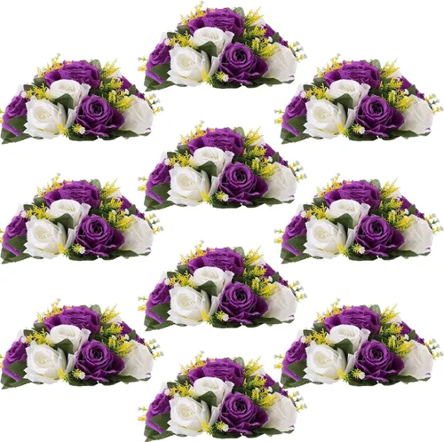 Miniatura 22 de Centros de mesa de flores para mesas de boda: decoraciones de mesa de Halloween, bolas de flores negras, centros de mesa para compromiso, ceremonia