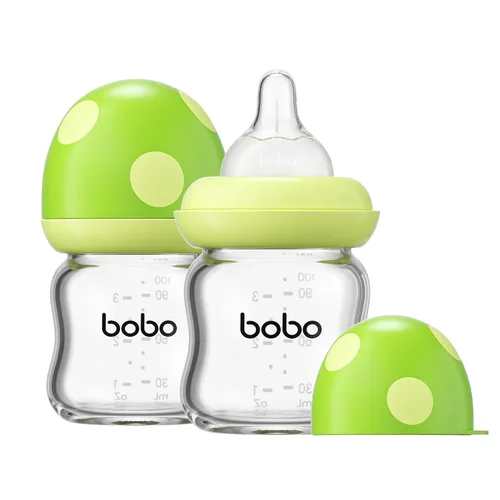 Miniatura 42 de YOHKOH Biberón de vidrio natural con pezón de flujo lento de nivel 1, biberones anticólicos para recién nacidos, botella de vidrio de cuello ancho