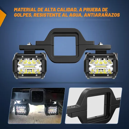 Miniatura 3 de Nilight 2 módulos LED de 4 pulgadas de 60 W con soportes de montaje de enganche de remolque de 2.5 pulgadas, luces LED de respaldo de reversa