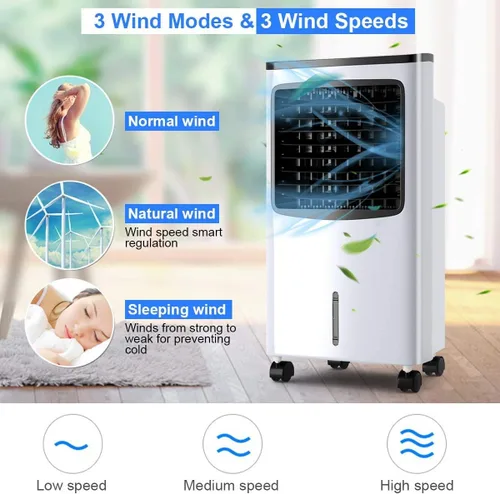 Miniatura 4 de Enfriador de aire evaporativo de 29 pulgadas, enfriador de aire oscilante ancho 3 en 1 con humidificador, control remoto, 2 paquetes de hielo