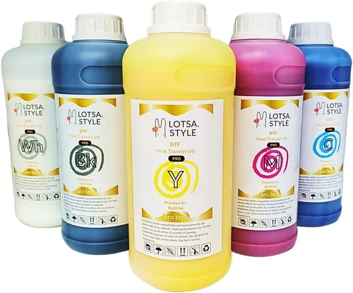 LOTSA. STYLE Premium PRO DTF - Recambio de tinta para impresoras de inyección de tinta, impresión de película de transferencia de calor, edición