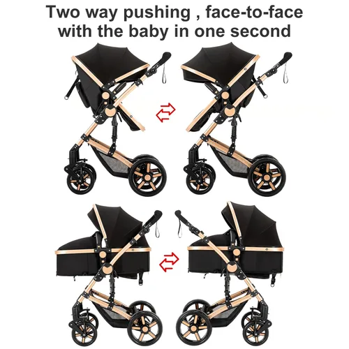 Miniatura 5 de Cochecito de bebé 2 en 1, cochecito convertible, cochecito de bebé estándar reversible, cochecito de bebé portátil, carriola para bebé, silla de 2