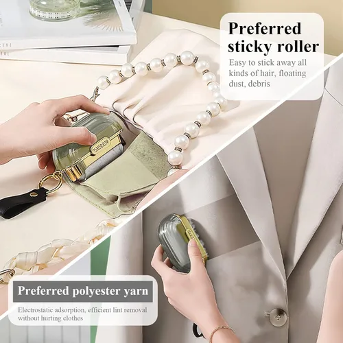 Miniatura 3 de Rodillo de pelusa portátil de viaje de doble cara con correa de mano, reutilizable, mini extradhesivo para perros, gatos, mascotas, removedor de Gris