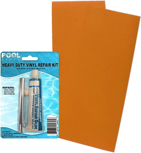 Miniatura 3 de Paquete de 2 parches de reparación de vinilo azul polvo resistente de 4 x 10 para botes inflables y piscinas Azul polvoriento
