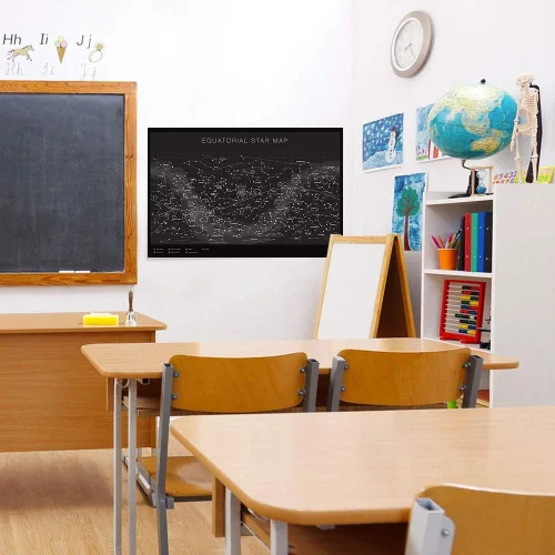 Miniatura 4 de Higly - Póster detallado de mapa de estrellas ecuatoriales – Constelaciones con nombres de estrellas – Impresión artística de pared para la escuela