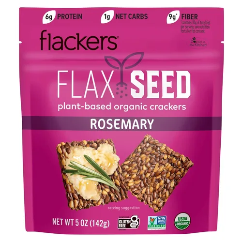 Miniatura 14 de Flackers Galletas de Multi-Semillas Cheeze-Pleaze Orgánicas, Paquete de 1 de 4 onzas, Sin Gluten, Sin GMO, Veganas, Botana Keto, 8g de Fibra, 3g