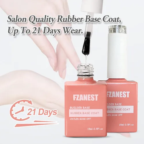 Miniatura 8 de FZANEST Kit de 2 piezas de gel constructor de base de goma, 0.5 onzas líquidas, 7 en 1, kit de uñas de gel constructor 7 en 1 para reparación