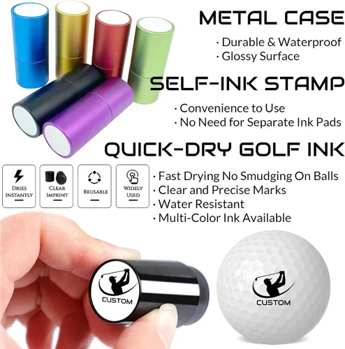 Miniatura 3 de ubjva Sello de pelota de golf, marcador de pelota de golf personalizado para identificar pelotas de golf, reutilizable, sello de bola autoentintado