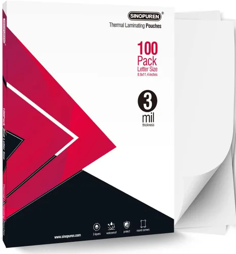 Bolsas de laminación térmica, hojas de laminado de 3 mil, 8.9 x 11.4 pulgadas, tamaño carta, sellado térmico, transparente (paquete de 100 unidades)