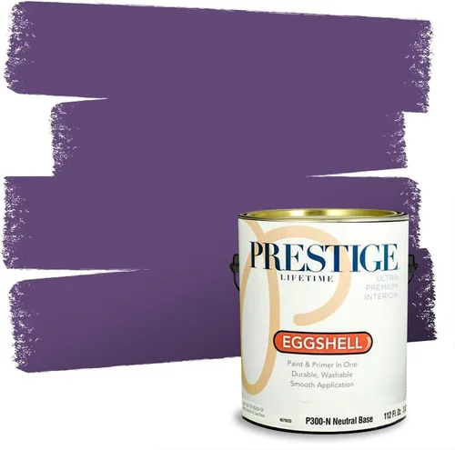 Miniatura 34 de PRESTIGE Pinturas de pintura interior e imprimación en uno, 1 galón, plano, combinación comparable de Sherwin Williams* Kimono Violet*