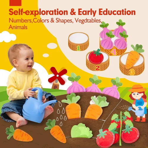 Miniatura 4 de hahaland Libro de actividades para niños pequeños de 1 a 3 años - Tablero ocupado de animales de granja para niños de 1 año Montessori Toys for 1
