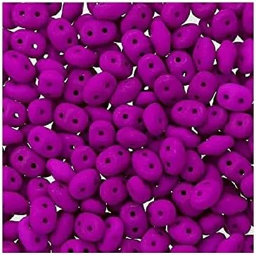 Miniatura 6 de Matubo Superduo - Cuentas de vidrio prensado checo con 2 agujeros, 0.098 x 0.197 in, tiza metálica de amatista brillante