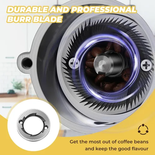 Miniatura 3 de Molinillo de café Burr – Molinillo eléctrico de espresso para uso doméstico y comercial, silencioso y ajustable, con tolva, cepillo, cuchara, rojo