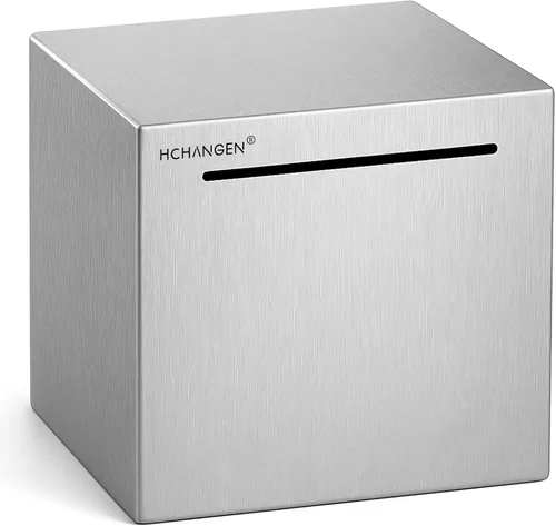 Miniatura 12 de Alcancía de acero inoxidable para adultos y niños, banco de dinero de metal imprescindible para abrir y abrir, caja de ahorro no se puede abrir