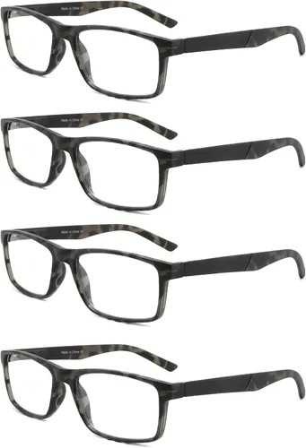 Miniatura 8 de Gafas de lectura con bloqueo de luz azul, paquete de 4 lectores de computadora para mujeres y hombres, anteojos con filtro de rayos UV antirreflejos