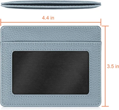 Miniatura 40 de Fintie Billetera delgada y minimalista para bolsillo frontal, con bloqueo RFID, tarjetero y ventana de identificación, para hombre o mujer