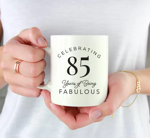 Miniatura 3 de Andaz Press Taza de café divertida de cumpleaños de 11 onzas, regalo de broma para celebrar 85 años de ser fabuloso, 1 paquete, ideas de regalo