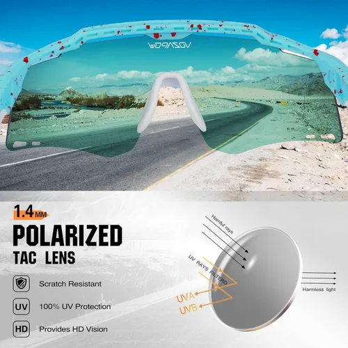 Miniatura 4 de Gafas de sol deportivas para hombres y mujeres, lentes de sol polarizados de ciclismo, gafas de sol de béisbol, protección UV, para correr, MTB