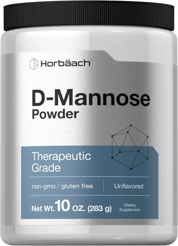 Horbaach D-manosa en polvo | 10 onzas | Suplemento para mujeres y hombres | Sin sabor | Vegetariano, sin OMG y sin gluten