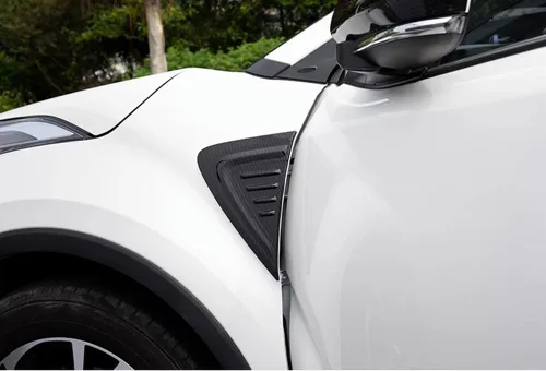 Miniatura 8 de Isolay Accesorios de coche ABS con patrón de fibra de carbono para guardabarros laterales delanteros, rejillas de ventilación, cubierta de salida