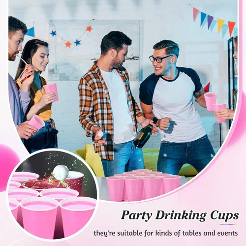 Miniatura 5 de Mifoci 50 vasos desechables de plástico de 16 onzas, vasos de plástico de graduación para bodas, fiestas de cumpleaños, picnic, barbacoas
