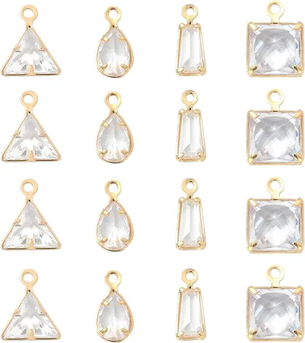 Miniatura 19 de Airssory 10 dijes de cruz diminutas de 0.492 x 0.354 in, latón chapado en oro, de metal, delicados, minimalistas, simples colgantes para fe