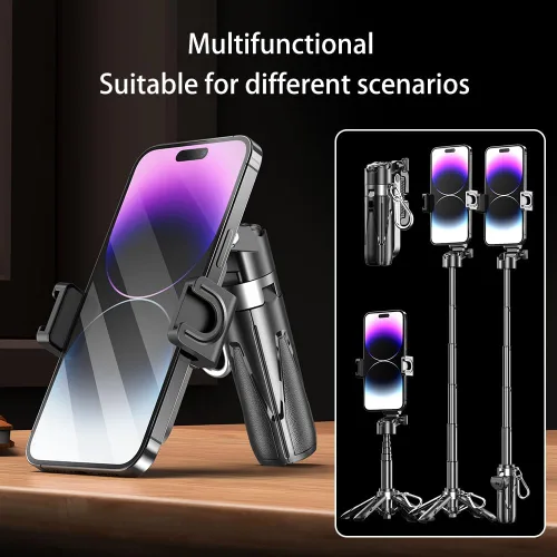 Miniatura 3 de TINKSEN - Trípode extensible para selfie stick de 16 pulgadas, equipado con control remoto inalámbrico, soporte giratorio de 360°, diseño ABS ligero