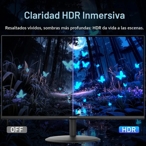 Miniatura 4 de SANSUI - Monitor de 22 Pulgadas 120Hz, Monitor de Computadora FHD con Relación de Contraste 4000:1 con Sincronización Adaptativa, HDR 100% sRGB