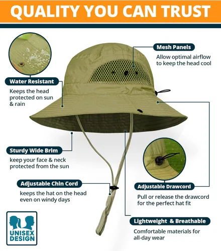 Miniatura 4 de GearTOP Wide Brim Sun Hat for Men & Women, UPF 50+ Fishing Hat with Detachable Neck Flap & Face Cover Gardening Boonie Sunhat