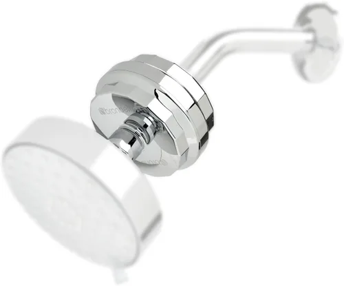 Brondell Filtro de ducha VivaSpring, cromado pulido compacto – Alto rendimiento, 100% filtración KDF de alta pureza, con cartucho de filtro FF-30,