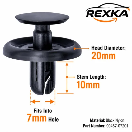 Miniatura 3 de Rexka 20 piezas de protector contra salpicaduras de motor Fender Liner tapa de maletero debajo de la cubierta clip de retención estilo empuje 20PZAS