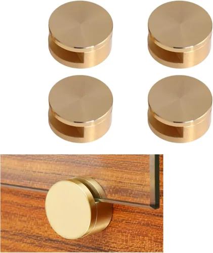 AWEN Clips para Espejo de Vidrio Grueso de 5-11mm, Abrazaderas de Vidrio para Espejo Montado en Pared, Colgador de Espejo Dorado de Cobre Puro,