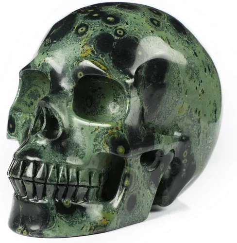 Miniatura 9 de Skullis 2.0 "kambaba jaspe cristal tallado cráneo de cristal. escultura de arte fino de piedras preciosas talladas a mano.3