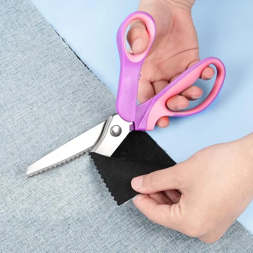 Miniatura 2 de Tijeras dentadas para corte de tela, tijeras en zigzag, tijeras para álbumes de recortes con borde decorativo para adultos, ideales para muchos