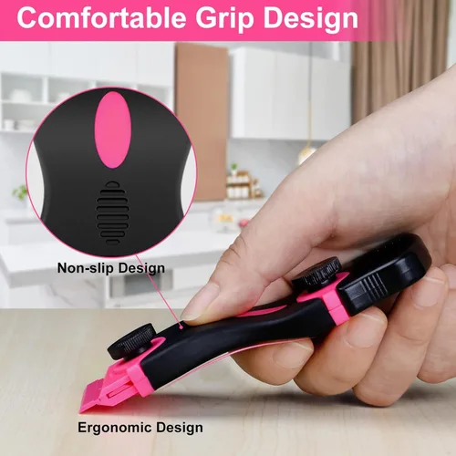 Miniatura 6 de THINKWORK Raspador de hoja de afeitar, raspador rosa de regalo para mujeres, juego de herramientas de raspador 2 en 1 con 20 cuchillas de afeitar