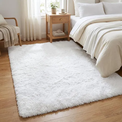 Miniatura 23 de Merelax Alfombra Moderna Suave y Esponjosa Shaggy para Dormitorio Sala de Estar Decoración de Sillas Pequeñas Alfombras Tapetes para Pies Piso, Verde