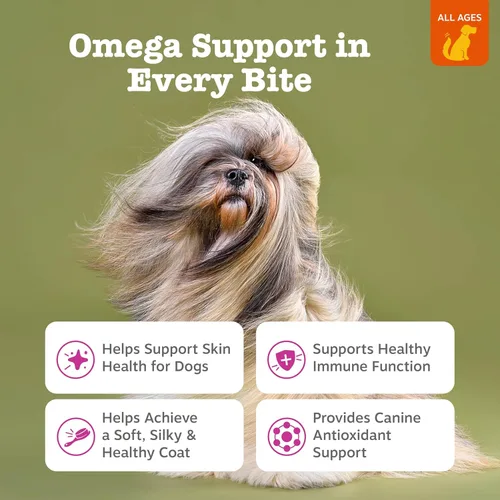 Miniatura 2 de Zesty Paws Aceite de salmón para la piel y el pelaje de perros, masticables de aceite de pescado Omega 3, masticables para aliviar la alergia