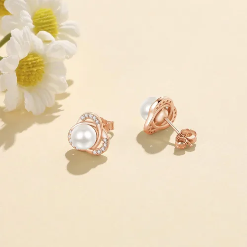 Miniatura 2 de AENEAS Pearl Stud Earrings for Women Sterling Silver Cultured Pearl Studs Earrings Jewelry Gifts for Women Mom Wife