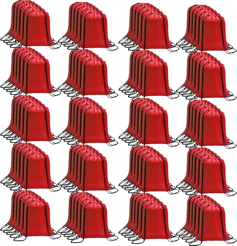 Miniatura 9 de CAIHONG Paquete de 100 mochilas con cordón a granel con cordón para gimnasio, yoga, compras, deportes, senderismo o regalos para mujeres y hombres