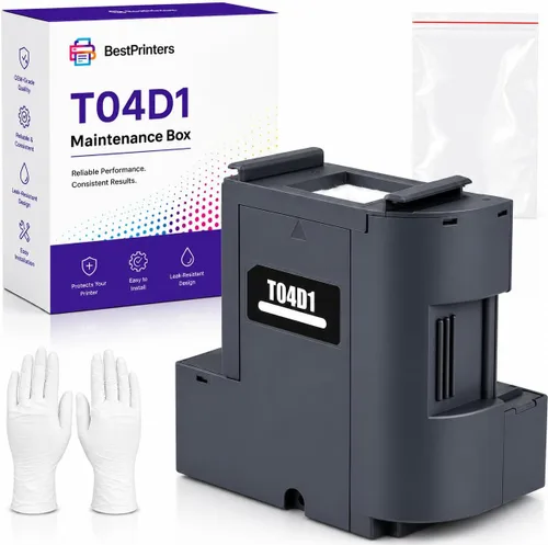 Caja de mantenimiento T04D1/E04D1 para Epson EcoTank y Workforce | Compatible con ET-3750 ET-4850, ET-4750 ET-4760 ET-3850 ET15000 ET-2980 ET-3950