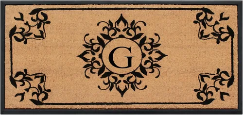 Miniatura 17 de A1HC - Tapete de puerta con monograma de fibra de coco natural para puerta delantera, 24 x 48, felpudo duradero tratado anti-desprendimiento