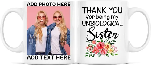 Miniatura 12 de Taza de café con texto en inglés "Because Of You I Laugh", regalo para mujeres, mejores amigas, mejores amigas, tazas personalizadas de amistad
