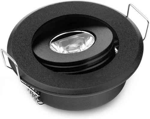 Paquete de 10 mini 3W Mini LED Spot Light Negro Empotrable LED Luz de techo para el armario del hogar negro (black-10 por paquete)