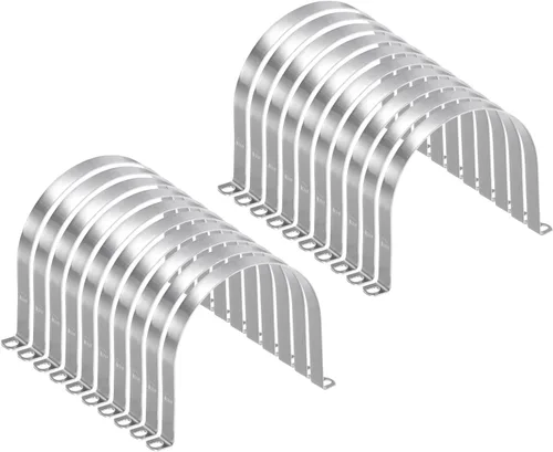 Miniatura 39 de HARFINGTON 10 abrazaderas de conducto de 5/16 pulgadas y 0.315 in, abrazadera de tubo M8 U, correa de tubo rígida de acero inoxidable, soporte
