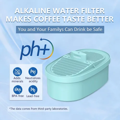 Miniatura 3 de Filtro de agua alcalino de repuesto para todos los sistemas de filtración Waterdrop de jarra y dispensador, se adapta a Waterdrop WD-PF-AL, sabor a