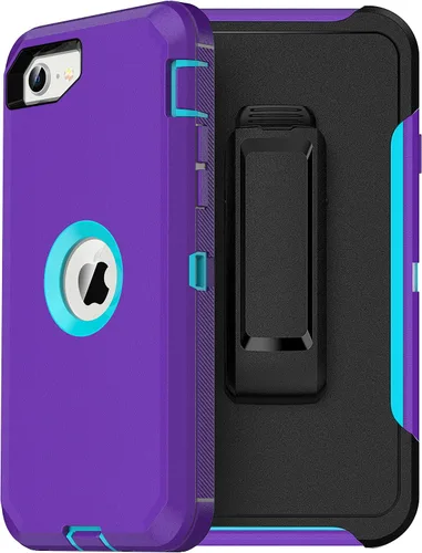 Miniatura 11 de MXX Funda diseñada para iPhone SE 2020/SE 2022, funda protectora resistente con protector de pantalla [3 capas] cubierta de protección de goma