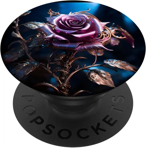 Miniatura 6 de Gothic Metallurgic Rose Design 1 PopSockets MagSafe PopGrip for iPhone