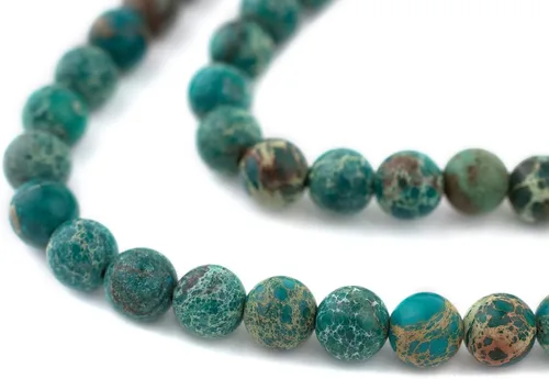 Miniatura 14 de The Bead Chest Cuentas de Jade Blanco Mate Redondas (8mm): Piedra Preciosa Orgánica Redonda Esférica de Energía con Poder de Sanación para Hacer