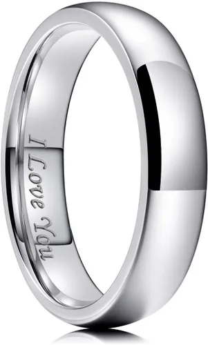 Miniatura 56 de King Will Alianza de boda de acero inoxidable 316L para hombres y mujeres, anillo de boda de 0.31 a 0.315 pulgadas de ancho, chapado en negro