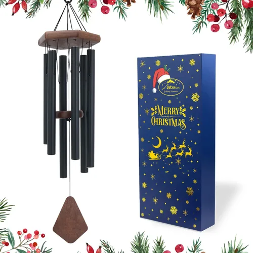 Miniatura 21 de Campanillas de viento para exteriores, campanillas de viento conmemorativas con 6 tubos de metal largos, carillón de viento de condolencia